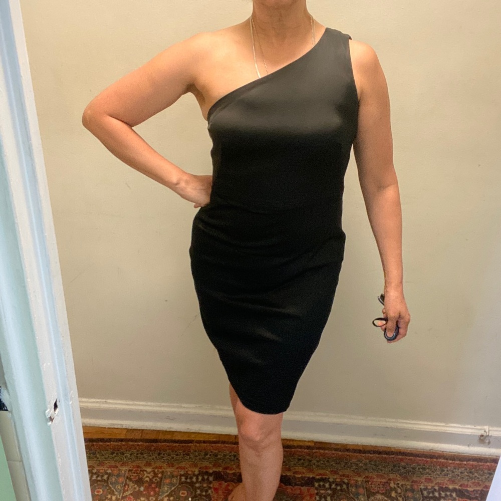 Calvin Klein One Shoulder Satin Cocktail Dress size 10